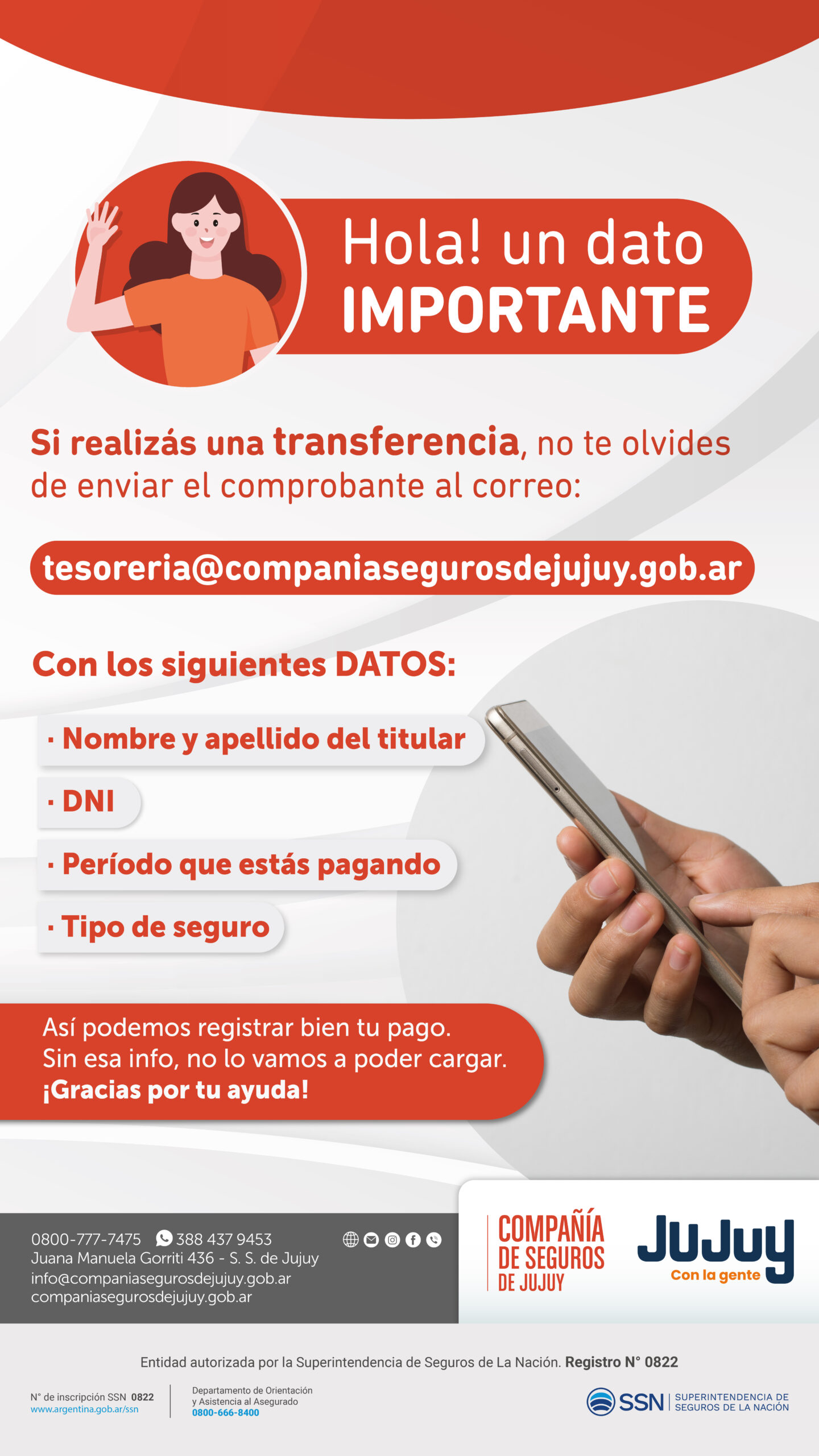 Compañía de Seguros - Envía comprobante