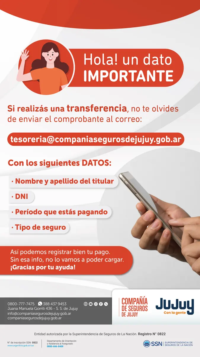 Compañía de Seguros - Envía comprobante